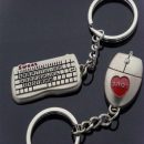 1 pair Mouse And keyboard Pendant Keyring Keychain Keyfob