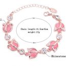 Fashion Party Jewelry Set Pink/Beige Cat Eye Opal Rhinestone Tulip Flower Necklaces Earrings Bracelets Sets