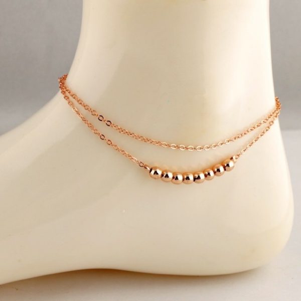 Zinc Alloy beads Anklets Women Gilrs gold plated new Charms Summer Beach Foot Jewelry Chains