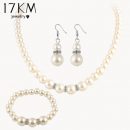 New Simulated Pearl Wedding Jewelry Set Crystal Necklace Fine Jewelry Party Women Beads Bridal