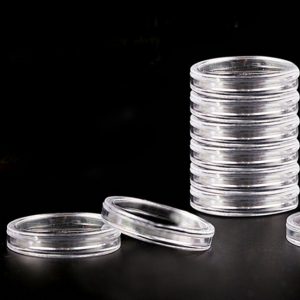 Clear Round Boxed Lighthouse Coin Holder plastic Capsules Coin Box Display Cases