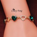 Charm Bracelet 18k Gold Plated Chain Link Crystal Chain Heart Lover Bracelets