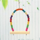 Colorful Wooden Bird Parrot Swing Stand Cage Hanging Toys For Cockatiel Budgie