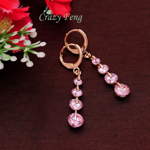 Crazy Feng Fashion Long Drop Earrings For Women 18K Gold plated