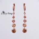 Crazy Feng Fashion Long Drop Earrings For Women 18K Gold plated
