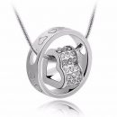 Crystal Chain Rhinestone Gift Love Heart Pendant Necklace