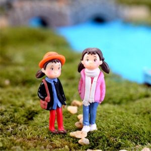 4 PCS Cute Girls Gardening Micro Landscape Kids’toys DIY Janpanese Cartoon Girls