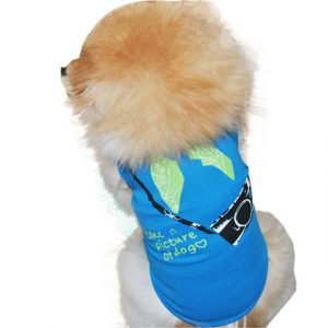 New Qualified New Pet clothes Fashion Small Dog Sleeveless Camera Printing Pet Dog T-shirt