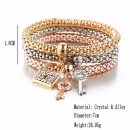 2016 hOT 3 PCS/Set Crystal Butterful Bracelet & Bangle Elastic Heart Bracelets For Women pulseira