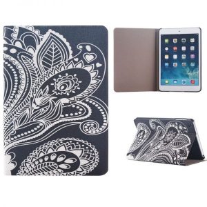 Design White Carved Flip Stand Leather Case Cover For iPad Mini 1 2 3 Retina