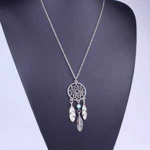 Trendy Bohemian Style Dreamcatcher Feather Wings Shaped Pendant Necklace 4 Styles