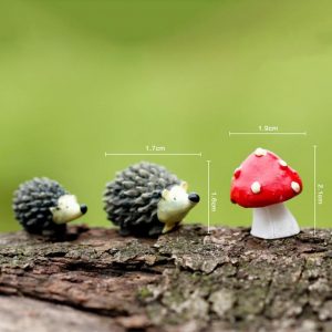 Artificial mini hedgehog miniatures fairy garden moss terrarium resin crafts