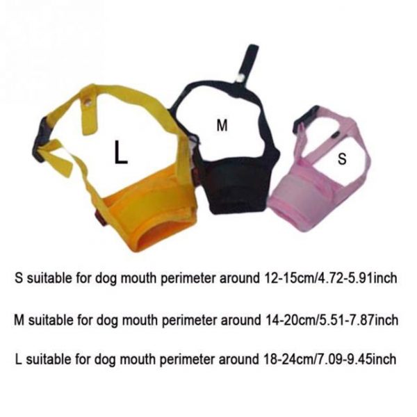 Colors Pet Dog Adjustable Mask Anti Bark Bite Mesh Soft Mouth Muzzle Grooming Chew Stop