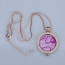 Flash sale pink interchangeable trendy brand new necklaces pendants 35mm coin holder rose gold for women
