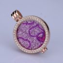 Flash sale pink interchangeable trendy brand new necklaces pendants 35mm coin holder rose gold for women