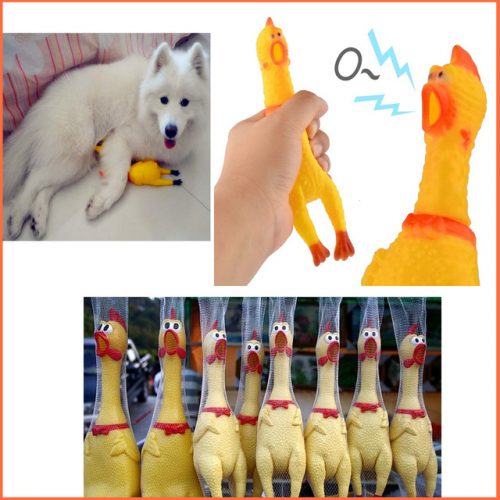Funny gadgets 32cm High Quality novelty Yellow rubber Dog Toy Fun
