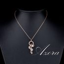 Heart Linked To Heart Rose Gold Plated Stellux Austrian Crystal Jewelry Pendant Necklace