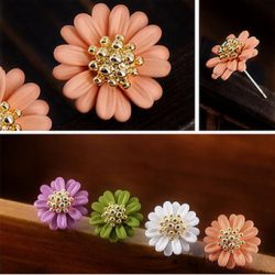 Gold Plated Bohemia Style Vintage Daisy Flower Summer Jewelry Earrings