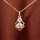 18k Yellow Gold Plated CZ Diamo Wedding Jewelry Sets Necklace Earrings