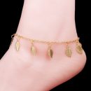 Gold Plated Foot Bracelets Hot Sale 2016 Leaf Pendant Ankle Beach Jewelry