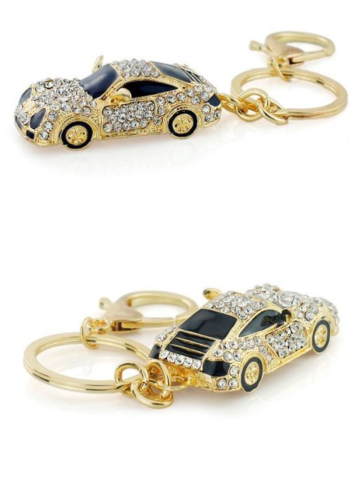 Cool Roadster Sports Car Crystal Keychain