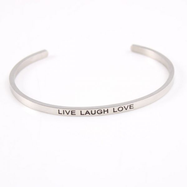 1PCS Stainless Steel Live Laugh Love