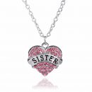 Heart Pendant with Letter “Sister”