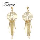 Hiphop Rock Style Gold Color Tassel Geometric Drop Earing Brincos Ouro Jewelry