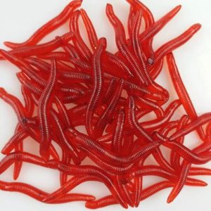50Pcs/lot 3.5cm Simulation Earthworm red Worms Artificial Fishing Lure Tackle Soft Bait