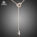 Heart Linked To Heart Rose Gold Plated Stellux Austrian Crystal Jewelry Pendant