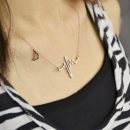 Imitation Titanium steel 18K Gold Plated ECG Heart Necklace Clavicle Choker Pendant Necklace