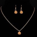 Jewelry Sets Rhinestone ball Necklace Earrings Dangle Pendants18K Gold Plated Crystal