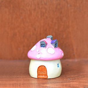 Lovely 1Pc Mini Mushroom House Ornaments Potted Plant Craft Decoration Bonsai Garden Resin For Garden Decoration