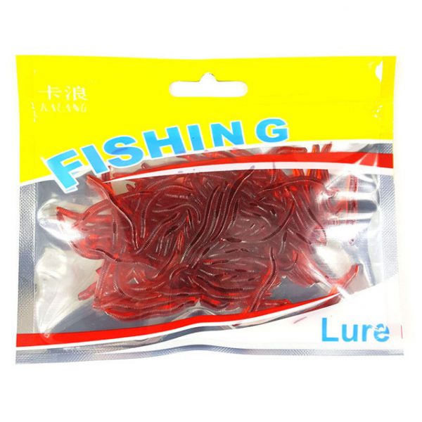 Red Earthworm silicone bait Worms Artificial Fishing Lure Tackle 3.5cm Soft Baits Lifelike Fishy Smell Lures
