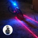 Bike Night Ride Warning Light 5 Blue LED 2 Laser Beam Bicycle Cycling Tail Rear Light Safety Warning Lamp