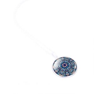 Mandala Flower Picture Necklace Jewelry Dome Glass Pendant Necklaces For Women