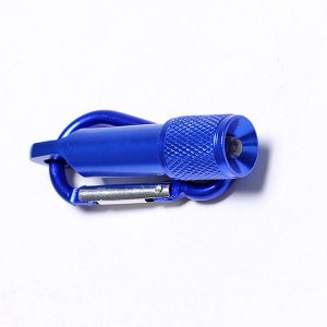 Mini LED Flashlight Carabiner Torch Clip Camping Hiking blue black Keychain