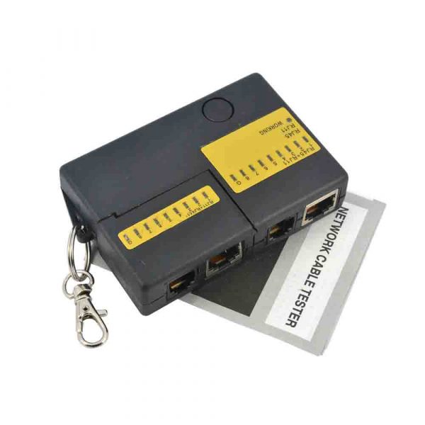 Mini RJ45 RJ11 Cat5 Network LAN Cable Tester with KeyChain 9 LEDs