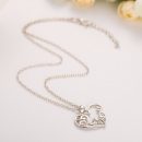 Fashion Korean mother and child love “Mom” crystal pendant necklace