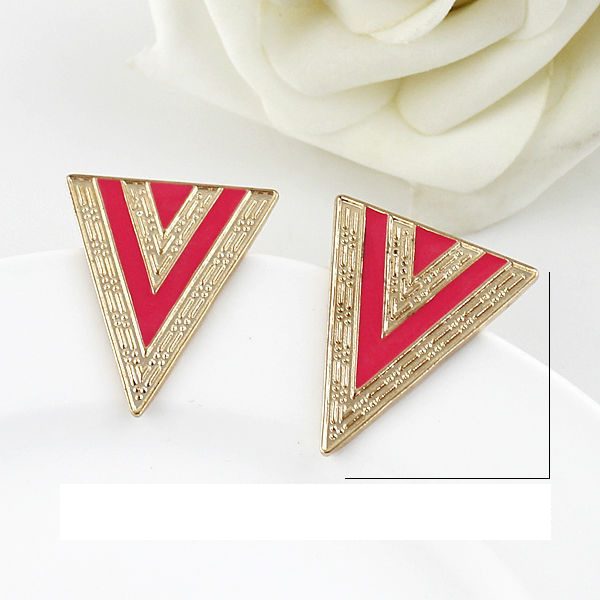 Pink-Esmaltes-Triangle-Earrings- at clicknorder.pk