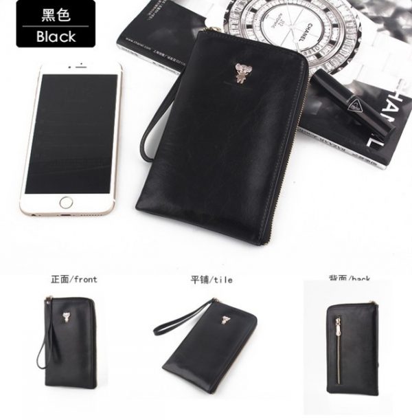 Hottest sale MILESI Fashion Lady pu leather Clutch Wallets Women zipper long Wallet
