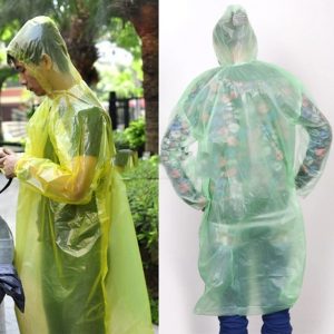 Disposable Raincoat Adult Emergency Waterproof Hood Poncho Travel Camping Must Rain Coat