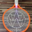 Rechargeable LED Electric Insect Bug Fly Mosquito Zapper Swatter Killer Racket 3-layer Net Safe