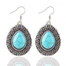 Retro Jewelry Turquoise Rhinestone Earrings