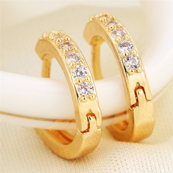 harm Circle Zircon Earrings Shinny Fashion Jewelry Wedding Christmas Gift Crystal Round Stud Earrings