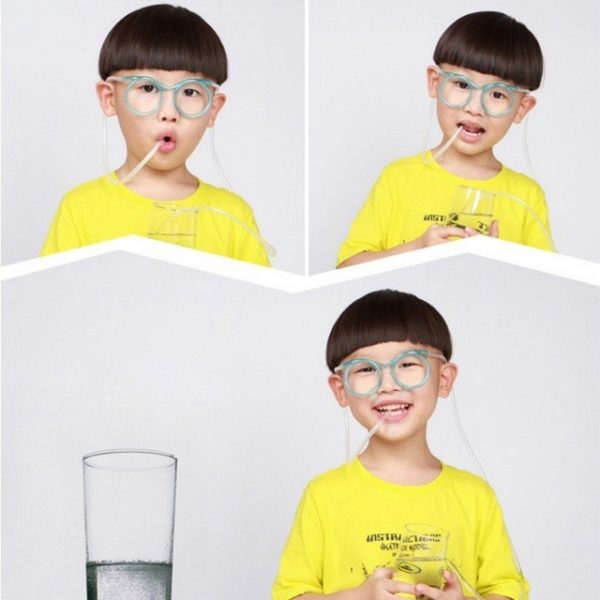 Funny Soft Drinking Straw Eye Glasses Novelty Toy Party Birthday Gift Child Adult DIY Straws