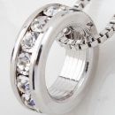 Sing Hoop Crystal Round Necklace Ring Pendant
