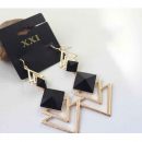 Trigonometric Quality plated gold Cutout Design Long Set Of Fashion Earrings