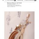 BAMOER Luxury Real 18K Gold Plated Genuine Pink Leather Bracelet Three Circle Jewelry for Wome