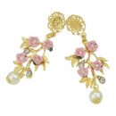 Vintage Style Colorful Resin Flower Dangle Earrings